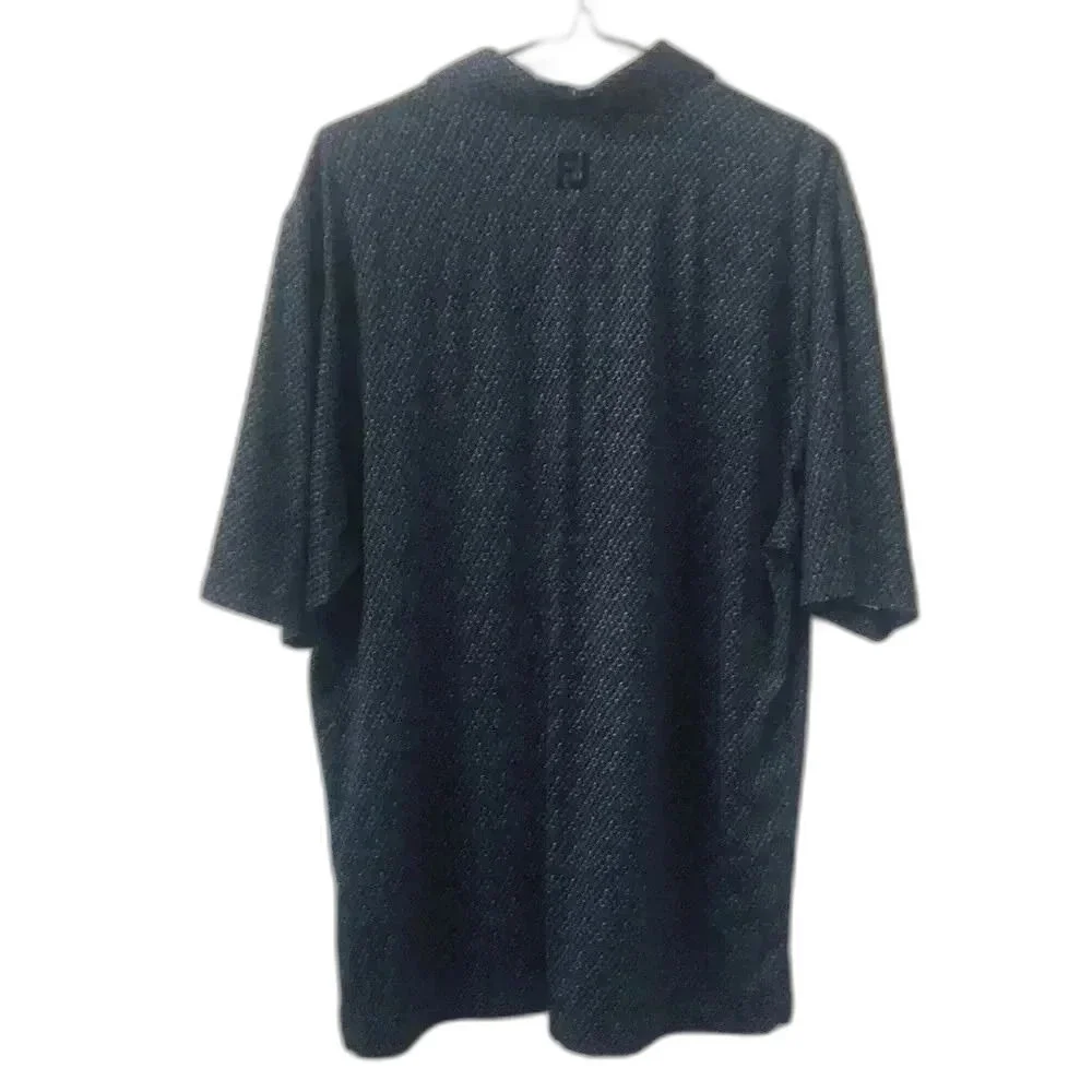 Foot Joy Mens Golf Polo Black and Gray - Picture 2 of 3